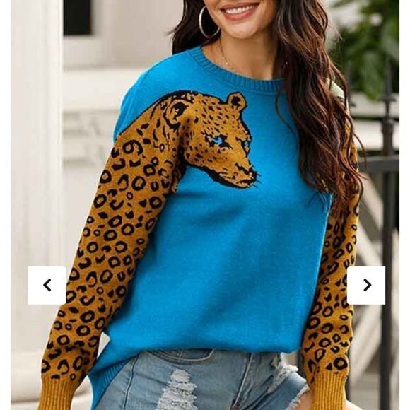 Blue Drop Sleeve Sweater  - Picture 5 of 6